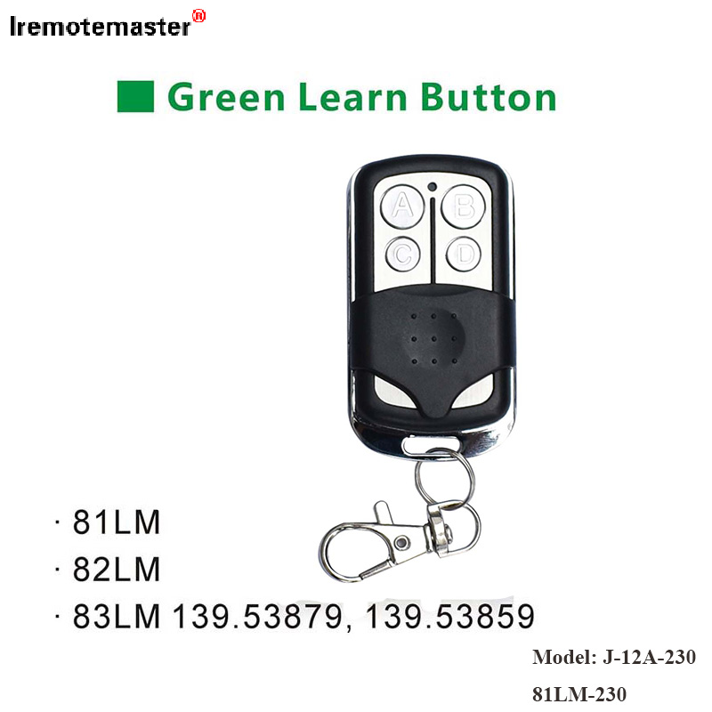 Ku-81LM 82LM 83LM Green Learn Button 390MHz Gate Door Transmitter Remote