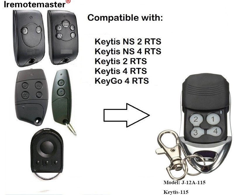 Okwe-Keytis NS 2 RTS Keytis NS 4 RTS Garage Door Remote Control 433.42MHz